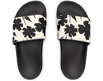 Floral Damen Sandalen, stilvolle Slip-On Schuhe, Bademode, Sommer Essentials, lässiger Komfort, Urlaubsschuhe