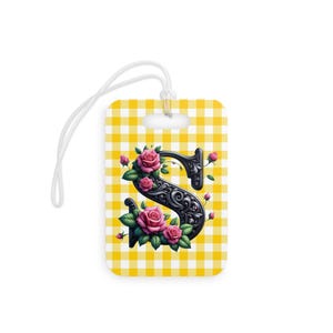 Personalisierte Blumen Anfang Gepäckanhänger, Benutzerdefinierte Namensschilder, Reise-Accessoire, Geschenke für Reisende, Hochzeitsgeschenke, Vintage Stil