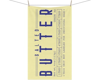 Salted Butter Kitchen Tea Towel, Vintage Farmhouse, Cotton Cloth, Housewarming Gift