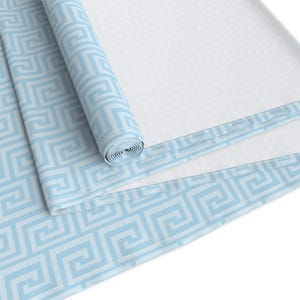 Elegant Table Runner, Powder Blue Greek Pattern, Wedding Party Décor, Luxury Home Styling, Baby Shower Table Décor, Housewarming Gift Idea