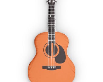 Gitarrformad kudde, dekoration för musikinstrument, unik present till unga musiker, älskare av akustisk gitarr, accent i musikklassrum