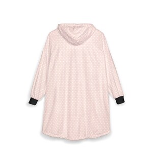 Cozy Polka Dot Hooded Blanket, Soft Pink Blanket Hoodie, Oversized Lounge Wear, Relaxation Gift image 4