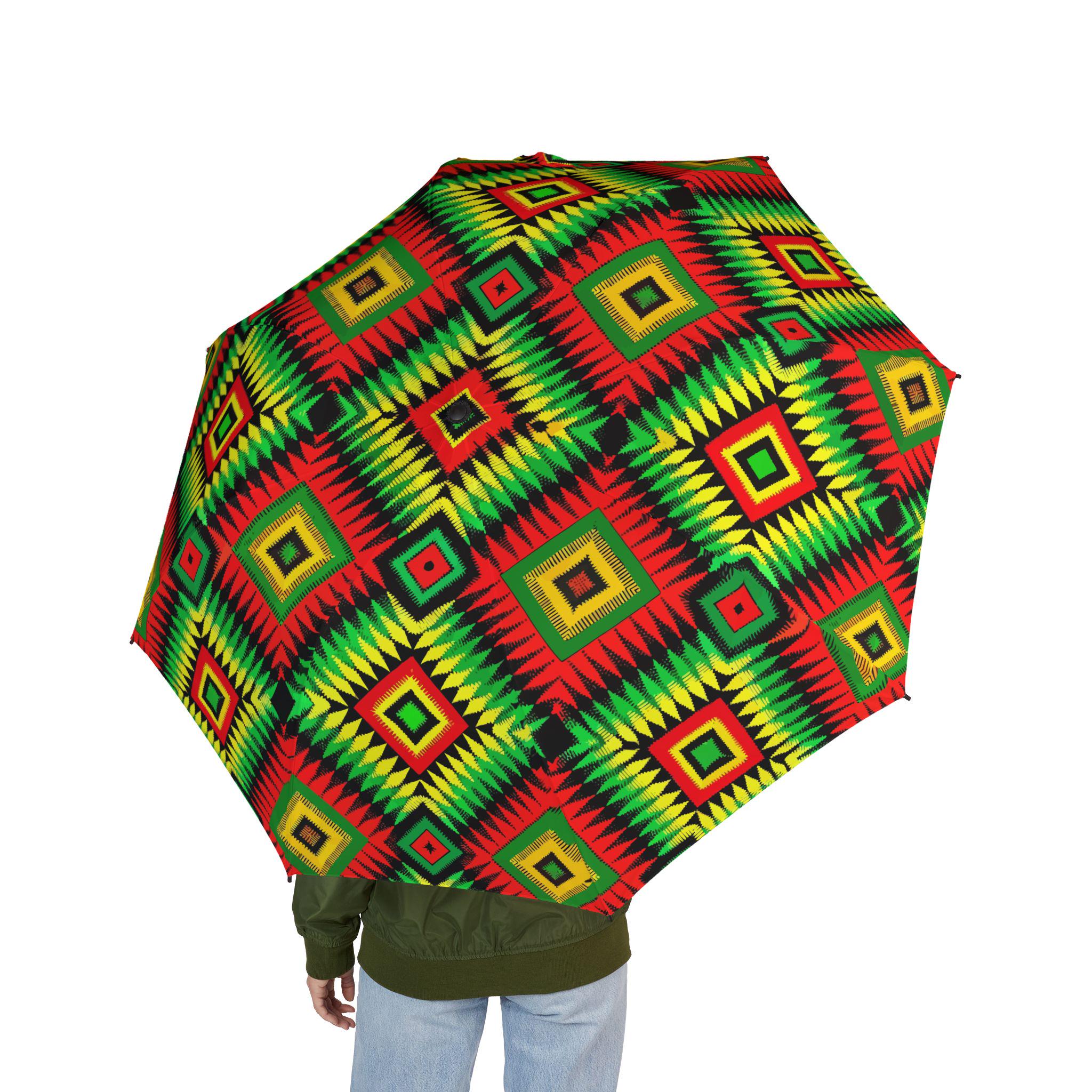 Kente Cloth Diamond Print Foldable Umbrella, Black History Month