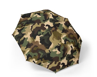 Camouflage Umbrella, Foldable Semi-Automatic Rain Gear, Portable Outdoor Accessory