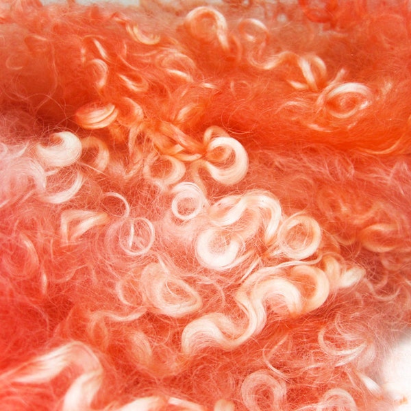 Salmon Sunset - Hand Dyed Wensleydale Lamb Locks