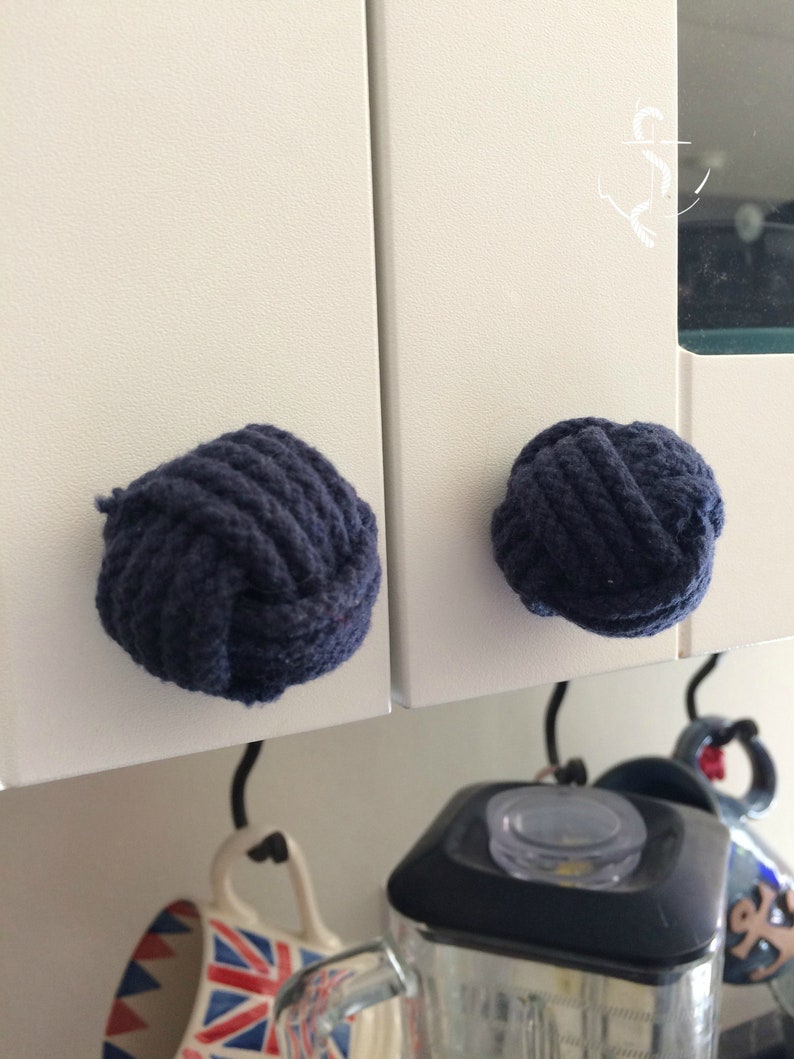 Rope Dresser Pulls Nautical Nursery, Nautical Knobs 8 Navy Blue Rope Door knobs