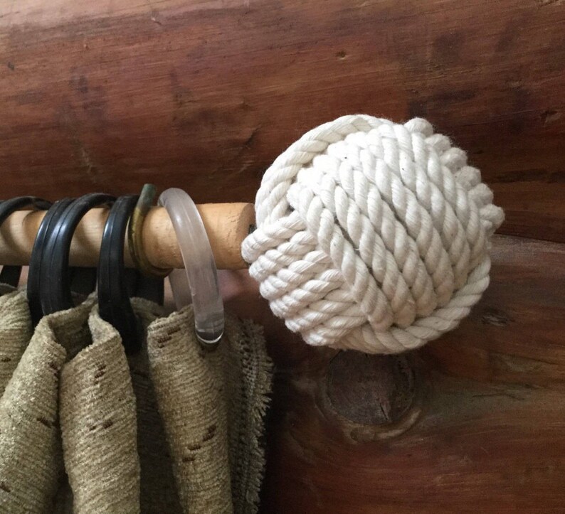 1 Pair of Larger Rope Finials 3 1/4 inch Curtain Rod Finials Etsy
