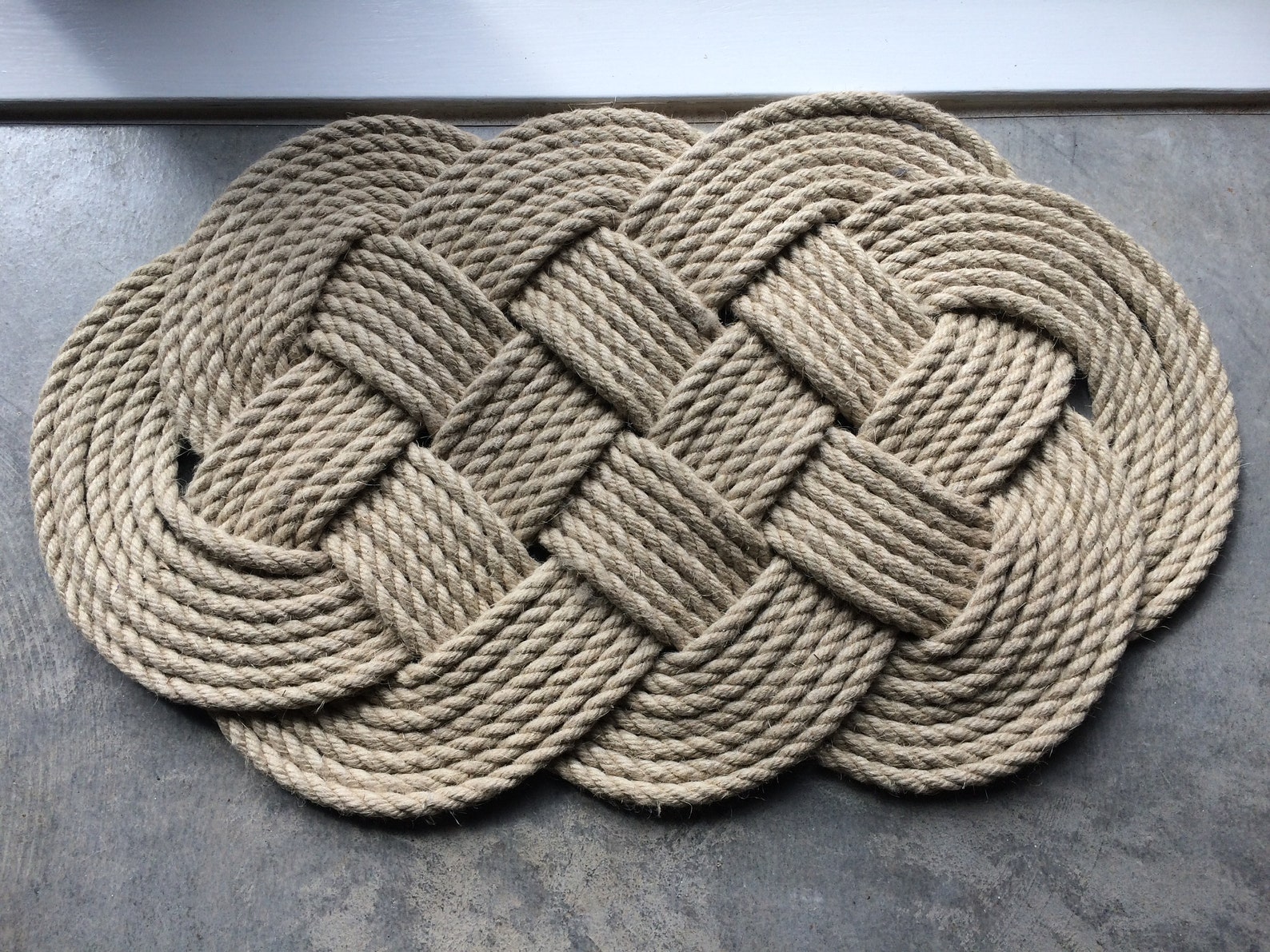 Hemp rope rug a sustainable hemp rope mat. Etsy
