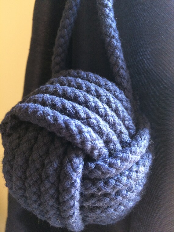 2 Nautical Rope Curtain Tie backs Navy Blue Rope Nautical Etsy