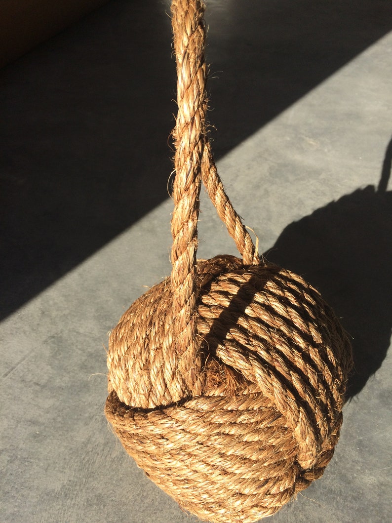Very big rope door stop heavy rope ball doorstopper. 5 kg / Etsy