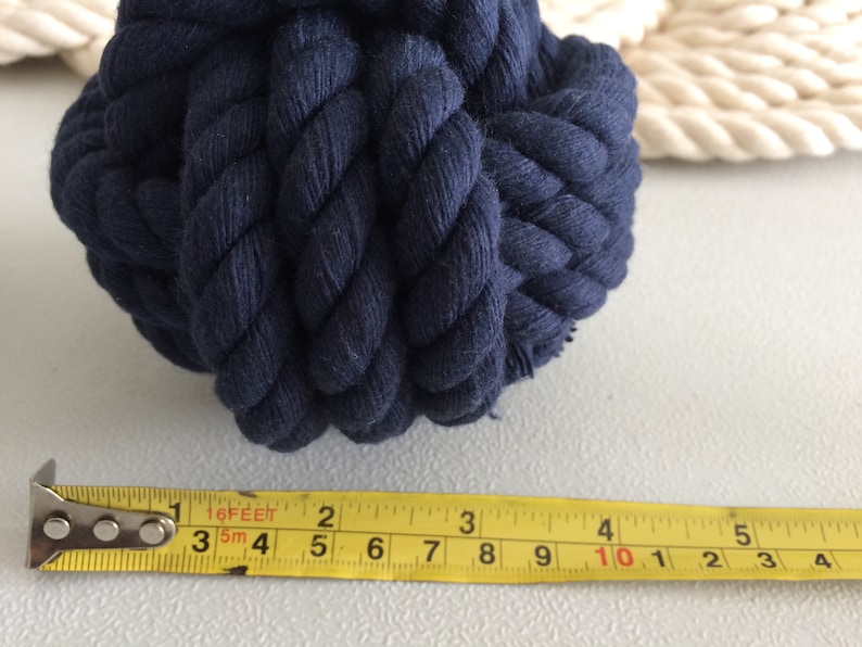 or Navy Blue Rope Table Number Holders 3.5-3.75 inches. Cream Cotton 15-19 Number Holders Smaller knots