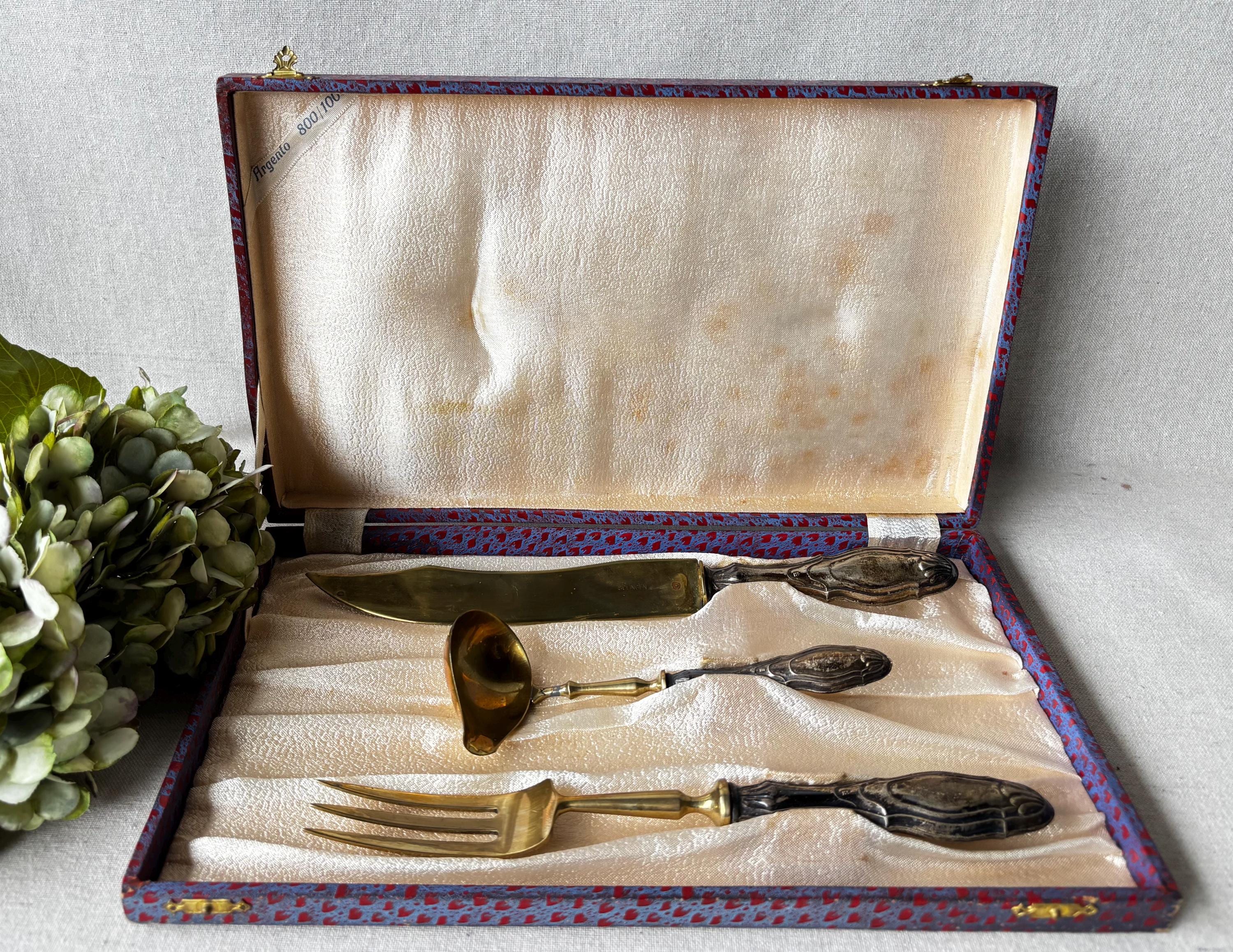 800 Silver Cutlery Set - Etsy