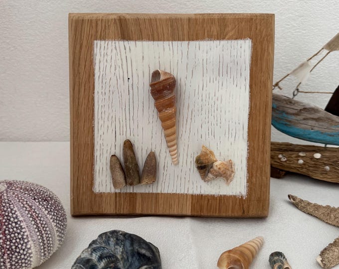 Treibholz Deko als Weihnachtsgeschenk. Deko skandinavisch als Wand Holz Deko. Ein Eichenschild als maritimes Wandbild Handmade. Boho Deko.