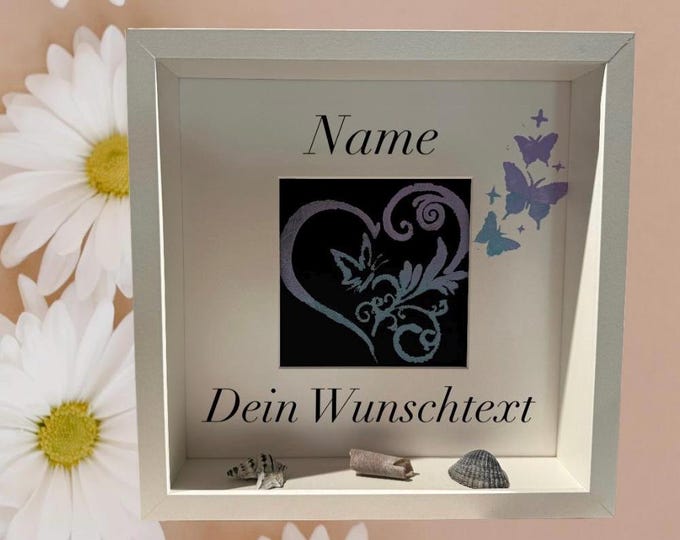 Maritime picture frame for your loved one. Hand-painted with beach finds, Mother's Day North Sea Baltic Sea wall decoration 3D frame driftwood gift