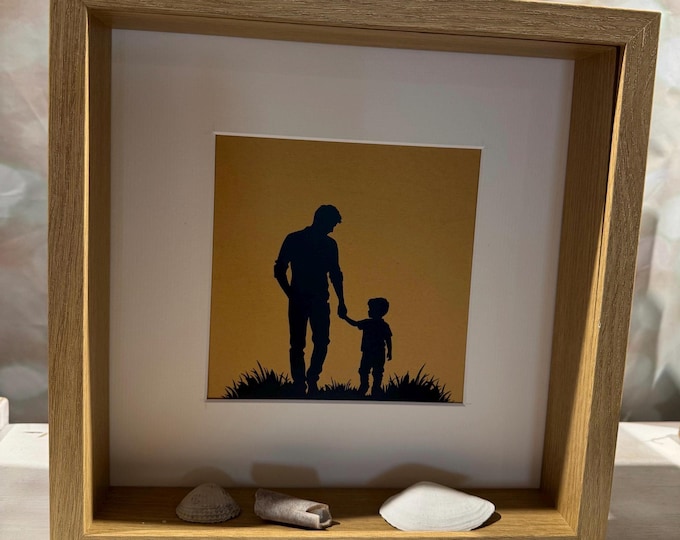 Personalisierte Geschenke Handmade Vater und Sohn. Mit maritime Deko der Küste. Ein Geburtstagsgeschenk für den Mann oder zum Vatertag.
