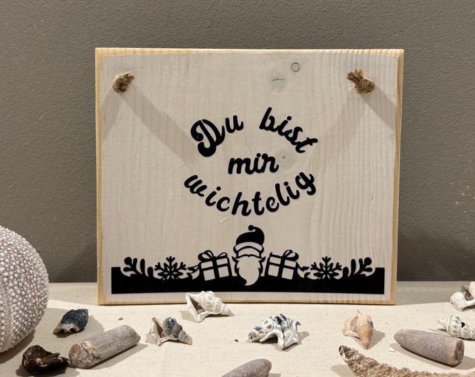 Holz Dekoschild Weihnachten 19 x 16 cm zum aufhängen - Türschild Weihnachten Handmade - skandinavische Weihnachtsdeko, Weihnachtsdeko Holz