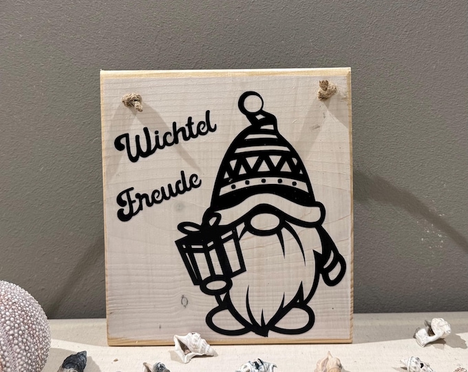 Holz Dekoschild Weihnachten 17 x 19 cm zum aufhängen - Türschild Weihnachten Handmade - skandinavische Weihnachtsdeko, Weihnachtsdeko Holz
