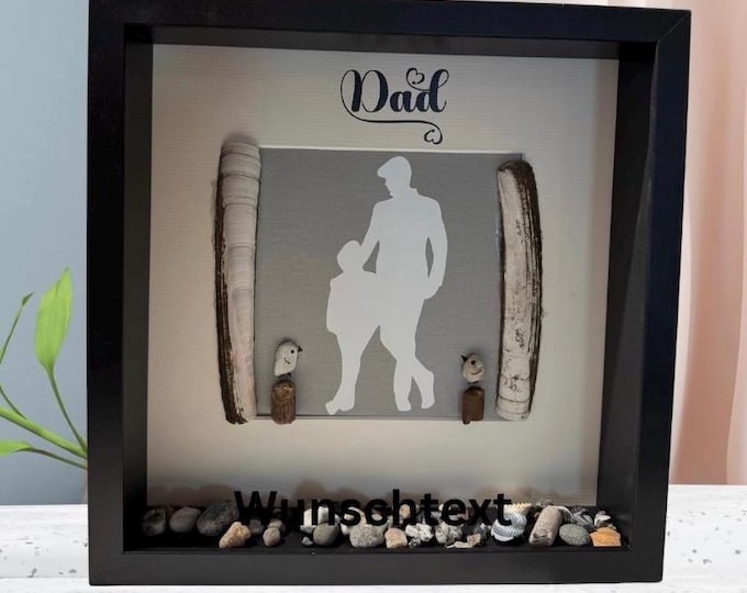 A gift for his father from his son, in a picture frame with a maritime theme. I'd be happy to personalize it, so it becomes a personal gift.