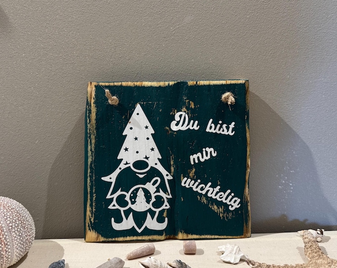 Holz Dekoschild Weihnachten 19 x 19 cm zum aufhängen - Türschild Weihnachten Handmade - skandinavische Weihnachtsdeko, Weihnachtsdeko Holz