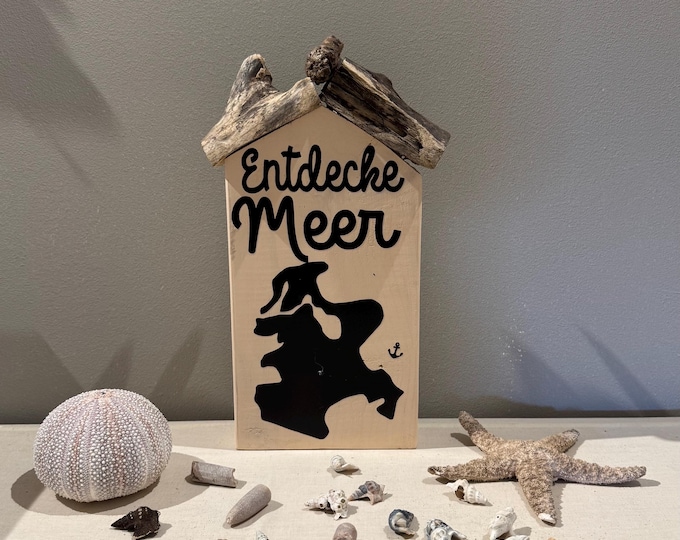 Maritime Deko ein Holzhäuschen 32 x 14cm als Holzdeko der Insel Rügen. Treibholz von der Insel Rügen. Rügen Deko - maritime Deko - Holzdeko