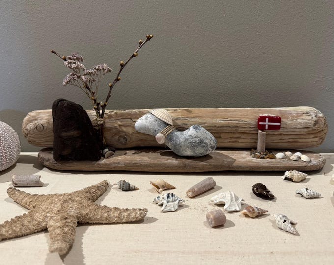 Treibholz Tisch Deko 40 x 8 x 6 cm für Fensterbank, Regal. Shabby Chic Deko Meer Strand - maritime Deko,  Handmade Geschenke - Deko Ostsee