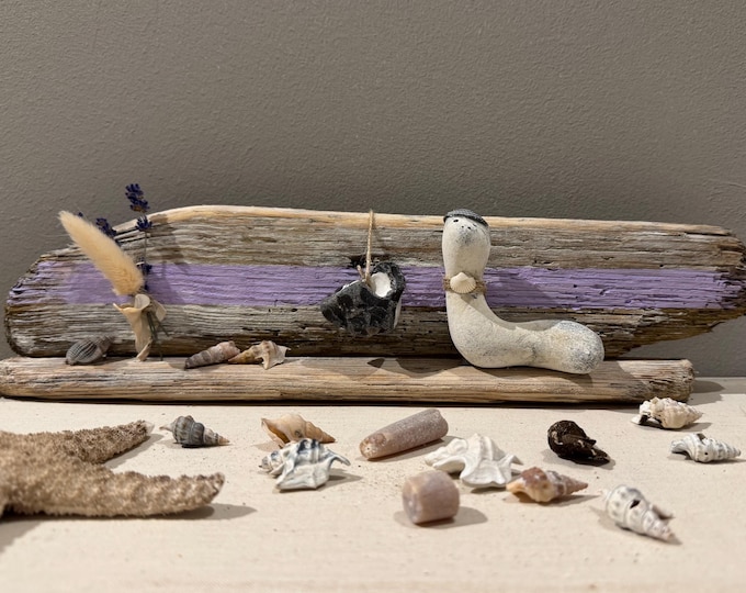 Treibholz Tisch Deko 39 x 9 x 4 cm für Fensterbank, Regal. Shabby Chic Deko Meer Strand - maritime Deko,  Handmade Geschenke - Deko Ostsee