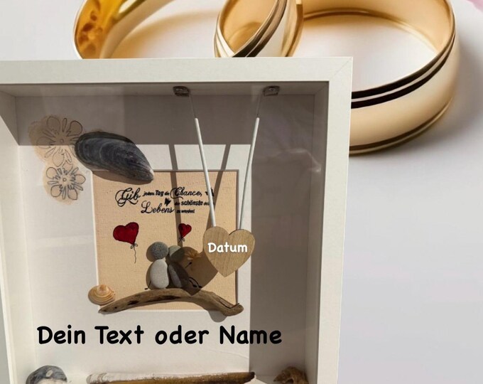 Pebble picture favorite person personalized stone picture maritime decoration North Sea beach Baltic Sea gift friends family Mother's Day