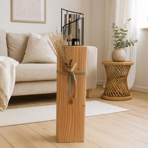 Rustikaler Kerzenhalter aus massivem Holz | Nordic Candle Holder | Handgemachte Holz Deko