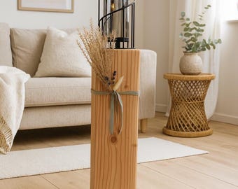 Portacandele rustico in legno massello | Portacandele nordico | Decorazione in legno fatta a mano