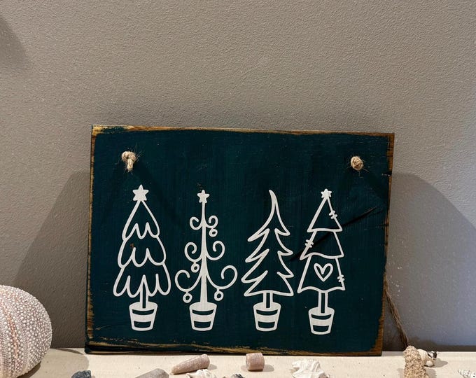Holz Dekoschild Weihnachten 26 x 18,5 cm zum aufhängen - Türschild Weihnachten Handmade - skandinavische Weihnachtsdeko, Weihnachtsdeko Holz