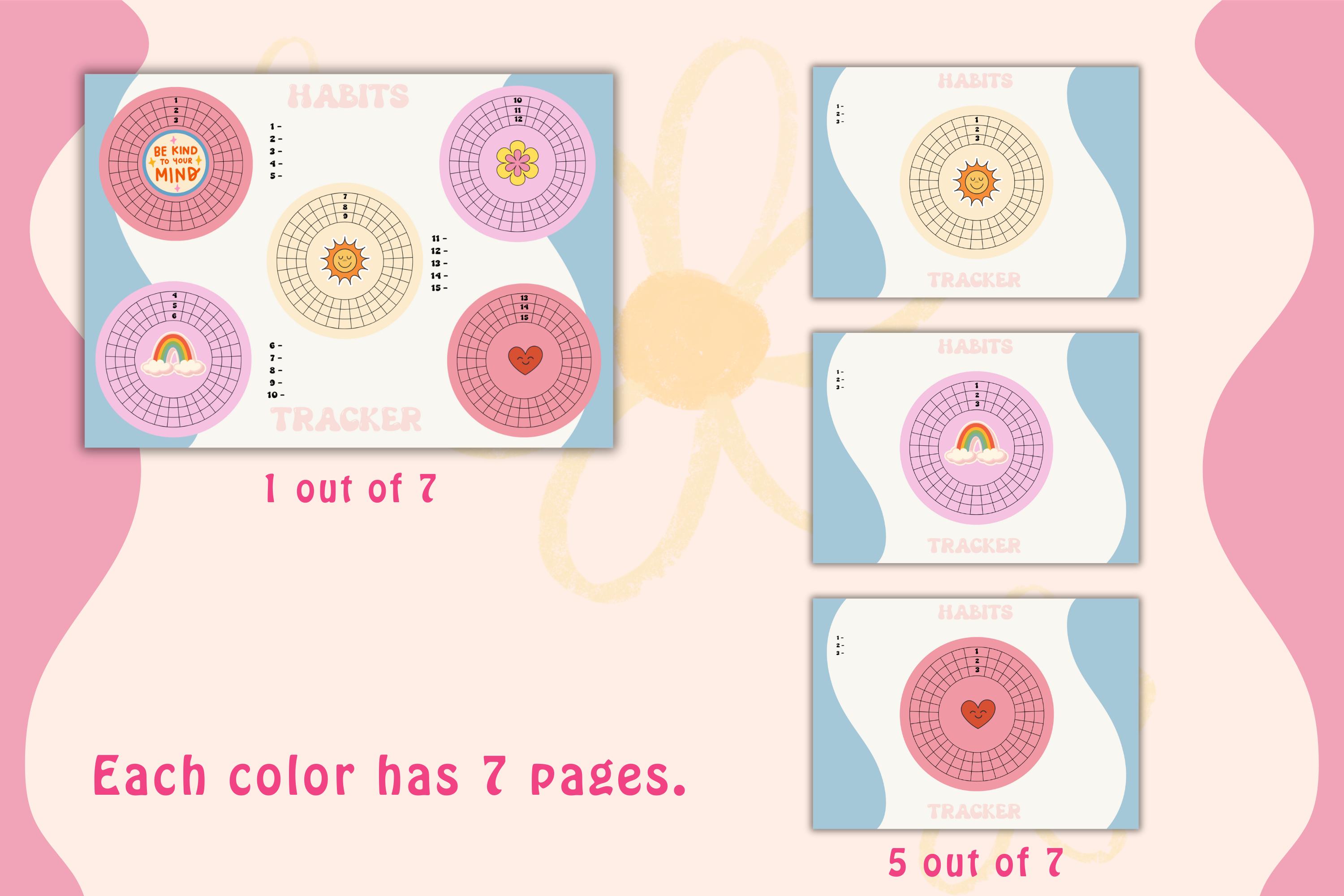 Retro Habit Tracker Printable: 4 Color PDF Set (a4/letter Sizes) - Etsy