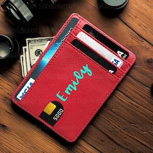 Personalised Card Holder, Leather Card Holder, Personalised RFID Card Sleeve,Card Holder Wallet, Personalized Wallet,Bridesmaid Gift for Her