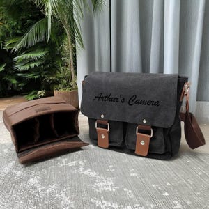 Personalized Canvas camera bag, Camera case bag,Crossbody camera bag,Camera messenger bag, Camera Bag For Nikon, Canon, Sony, Padded bag