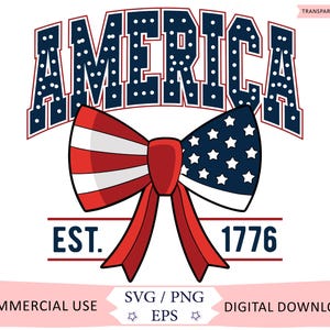 Patriotic SVG, 4th of July PNG, America Coquette Png, USA Digital Download for Cricut & Sublimation