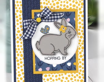 Tarjeta de Pascua/Primavera - Saltando por