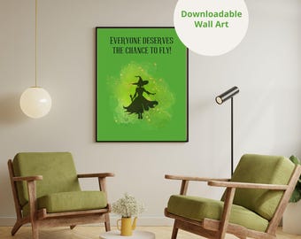 Boze muurkunst | Elphaba | Iedereen verdient de kans om te vliegen | Citaat tarten van de zwaartekracht