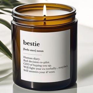 Cadeau pour bestie, bougie définition, cadeau d'anniversaire pour ami, cadeau meilleur ami, anniversaire de bestie, coffret cadeau bougie bestie, cadeau Ride or Die