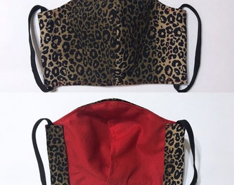 Fabulous Leopard & Red Women/Teen Mask