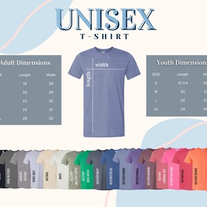 an image of a t - shirt sizes chart