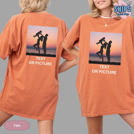 Front And Back Custom T-shirt, Custom Photo T-shirt, Personalized Text, Custom Image Shirt, Customized T-shirt, Family Matching T-shirt