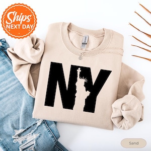 New York Sweatshirt, NYC Hoodie, New York City Souvenir Sweater, Patriotic USA Hoodie, Gift for New Yorker, American Pride Hoodie