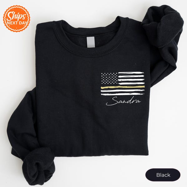 Custom Dispatcher Hoodie, Thin Gold Line Sweater, Dispatcher Gift Sweatshirt, Personalized Dispatcher Hoodie, 911 Operator Hoodie
