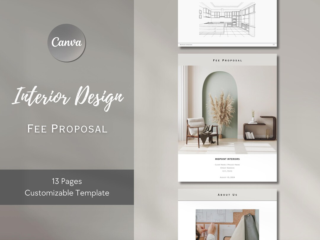 Interior Design Fee Proposal Template | Canva, Minimalist (digital ...