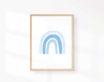 Blue Rainbow Nursery Art | Playroom Wall Decor (Digital Download)