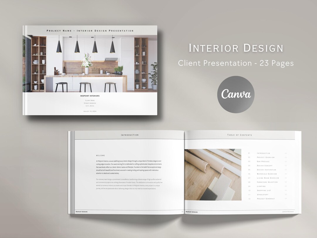Interior Design Presentation Template | Client Project, Moodboard ...