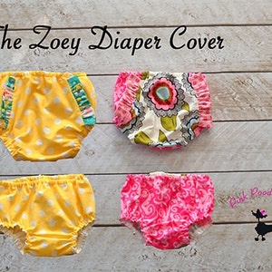 Diaper Cover Sewing Pattern, PDF sewing pattern, Bloomers, Baby, Girls, Instant Download...The Zoey Diaper Cover, newborn through 24 months image 1