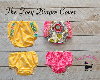 Diaper Cover Sewing Pattern, PDF sewing pattern, Bloomers, Baby, Girls, Instant Download...The Zoey Diaper Cover, newborn through 24 months