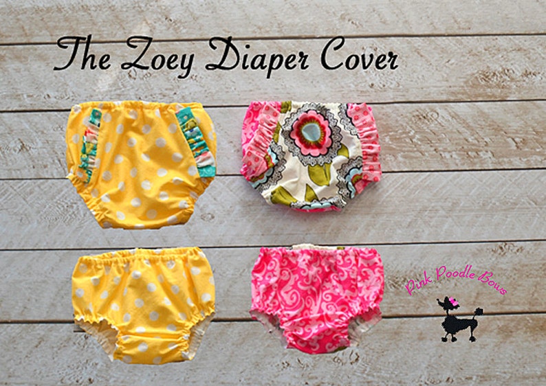 Diaper Cover Sewing Pattern, PDF sewing pattern, Bloomers, Baby, Girls, Instant Download...The Zoey Diaper Cover, newborn through 24 months image 1