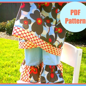 Girls pants pattern, pdf pattern, Wide Leg Ruffle Bottom Pants sizes 9m-5T, baby girls easy sew image 2