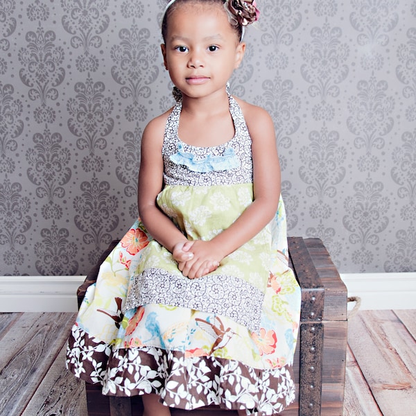Meisjesjurkpatroon, schortjurkpatroon, naaipatronen, eenvoudig PDF-naaipatroon, schattig, meisjes, peuter, baby, maten 12m -8 "Grace Dress"